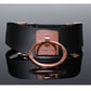 Pleasure Collection Adjustable Collar - Black/Rose Gold