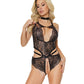 Pleasure Collection Crotchless Teddy w/Removable Tassels - Black O/S