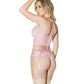 Crystal Pink Longline Bra, Garter Belt & Panty Pink LG