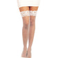 Thigh High Fish Net with Back Seam - White O/S