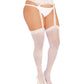 Sheer Suspender Pantyhose - White QN