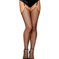 Raw Edge Diamond Net Thigh Highs - Black O/S