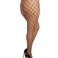 Double Knitted Fence Net Pantyhose - Black QN