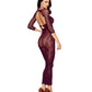 Seamless Gown w/Removable Shrug 2 pc Set - Cherry Lacquer O/S