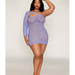 Asymmetrical One Shoulder Seamless Lace Chemise - Lavender QN