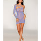 Asymmetrical One Shoulder Seamless Lace Chemise - Lavender O/S