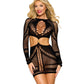 Seamless Chemise w/Gold Ring Detail - Black O/S