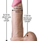 Realistic 8" Big Dildo | Ultraskyn Realistic Dildo with Balls | White Suction Cup Dildo