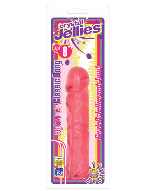 Crystal Jellies Realistic Dildo | Soft 8" Big Dildo | Classic Large Dildo | Flexible Pink Dildo