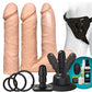 Vac-U-Lock Vibrating Dildo | Vanilla Dual Density Strap On Dildo Set with Wireless Remote