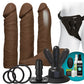 Vac-U-Lock Vibrating Dildo | Chocolate Dual Density Strap On Dildo Set with Remote