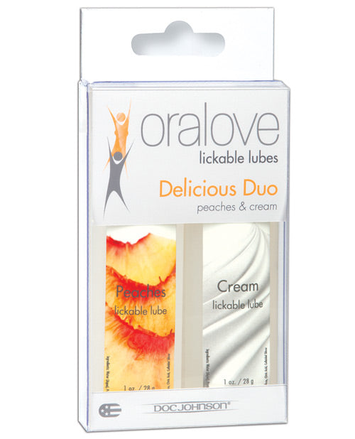 Oralove Delicious Duo Flavored Lube - Peaches & Cream