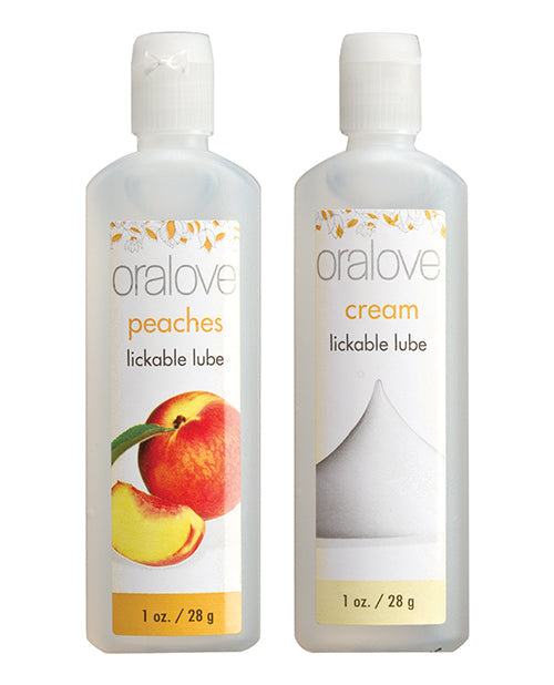 Oralove Delicious Duo Flavored Lube - Peaches & Cream