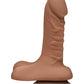 Doc Johnson D 6" Big Dildo | Super D Realistic Dildo with Balls | Caramel Suction Cup Dildo