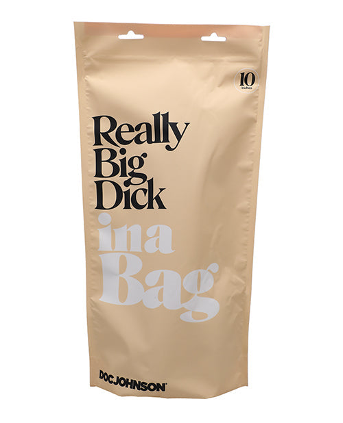 In A Bag 10" Big Dildo | Clear Realistic Dildo with Balls | Hands-Free Suction Cup Dildo