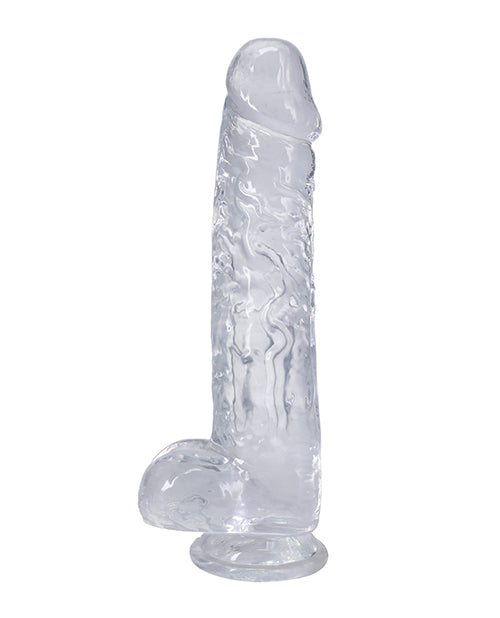 In A Bag 10" Big Dildo | Clear Realistic Dildo with Balls | Hands-Free Suction Cup Dildo