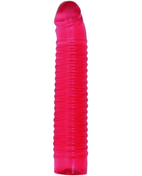 Vivid 7" Big Dildo | Sunrise Pink Dildo | Ribbed Large Dildo | Jelly Basic Dildo with Penis Head