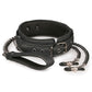 Easy Toys Faux Leather Collar w/Nipple Chains - Black