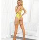 Neons Bustier w/Nude Hose & G-String Neon Lime LG