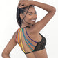 Pride Lace Rainbow Strappy Top Black O/S