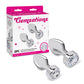 Gemsations 2 pc 3.25" & 3.7" Tapered Bling Bling Metal Butt Plug Training Set - Silver