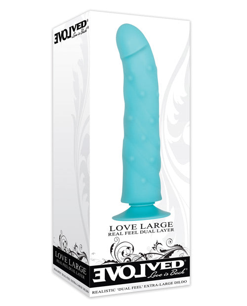 Evolved Love Realistic Dildo | Firm Pliable Big Dildo | Extra Large Blue Suction Cup Dildo