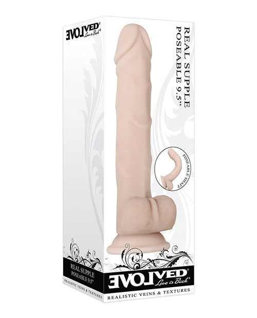 Evolved Supple Realistic Dildo | Poseable 9.5" Big Dildo | Large Suction Cup Dildo