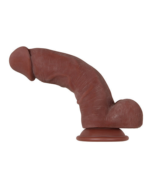 Evolved Real Supple Realistic Dildo | Poseable Girthy 8.5” Big Dildo | Dark Suction Cup Dildo