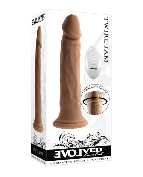 Evolved Twirl Jam Vibrating Dildo | Dark Suction Cup Dildo | Rotating Realistic Dildo