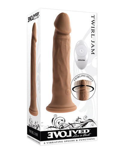 Evolved Twirl Jam Vibrating Dildo | Dark Suction Cup Dildo | Rotating Realistic Dildo