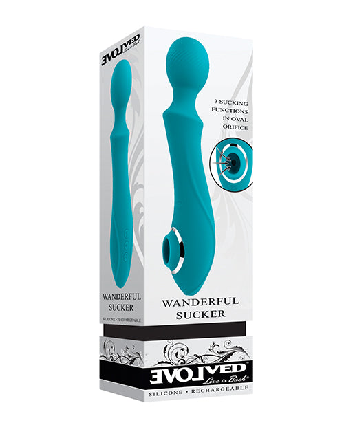 Evolved Sucker Clit Vibrator | Wanderful Wand Vibrator | Best Vibrator for Women | Teal Clit Sucking Vibrator