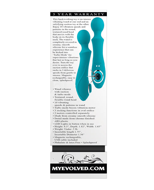 Evolved Sucker Clit Vibrator | Wanderful Wand Vibrator | Best Vibrator for Women | Teal Clit Sucking Vibrator