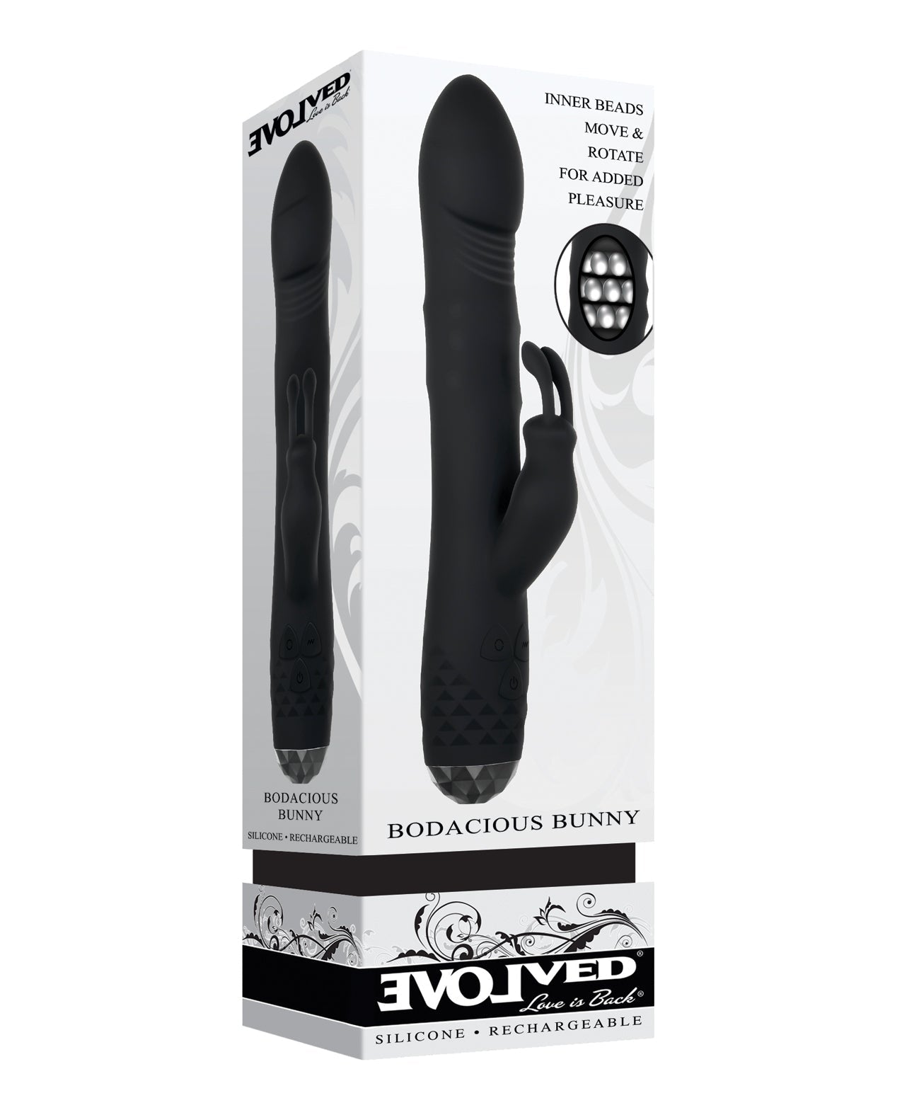 Evolved Rabbit Vibrator | Bodacious Bunny G Spot Vibrator | Rotating Black Clit Vibrator | Best Vibrator for Women