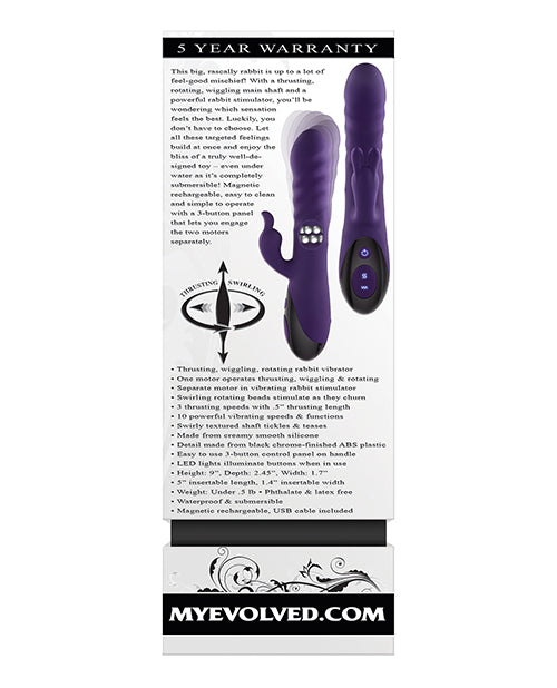 Evolved Rascally Rabbit Vibrator | Purple G Spot Vibrator | Thrusting Vibrator | Clit Vibrator