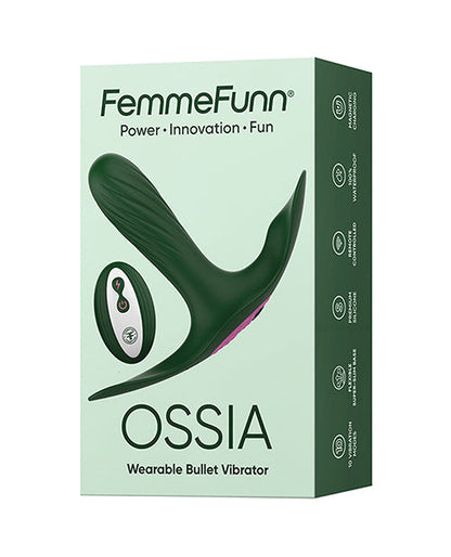 Femme Funn Remote Control Vibrator | Ossia Wearable Bullet Vibrator | Dark Green Small Vibrator