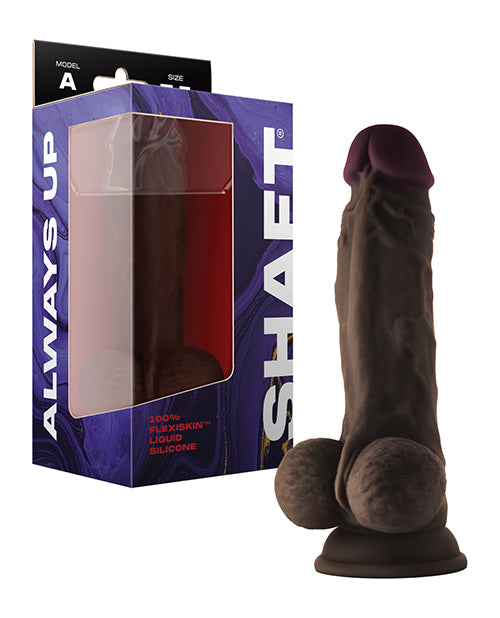 Shaft Model A Realistic Dildo | Mahogany Flexskin Liquid Silicone Dildo | 7.5" Dildo with Balls