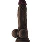 Shaft Model A Realistic Dildo | Mahogany Flexskin Liquid Silicone Dildo | 7.5" Dildo with Balls