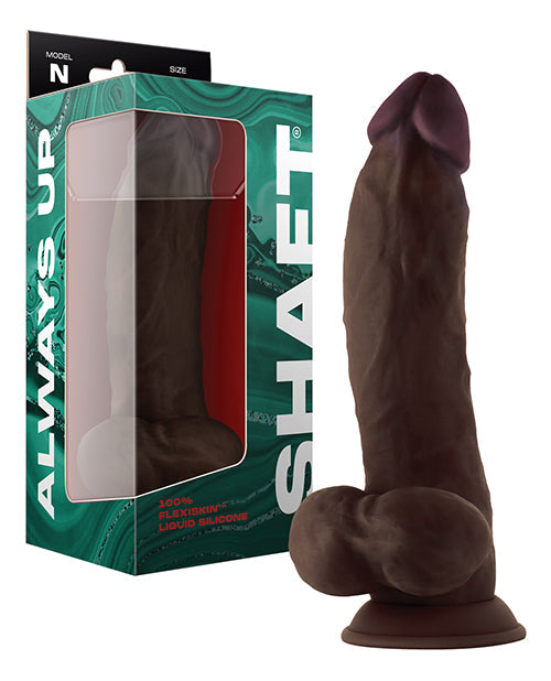 Shaft Model N Realistic Dildo | Flexskin Curve Silicone Dildo | Mahogany 9.5" Big Dildo with Balls