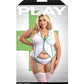 Play Herbal Remedy Gartered Bustier w/Panty & Headpiece - White 1X/2X