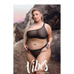 Vibes Bad Bitch One Shoulder Bling Bralette & Panty Black QN