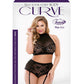 Curve Katia Halter Bra w/Gartered Panties Black 3X/4X