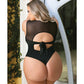 Curve Raven High Neck Bodysuit w/Snap Crotch Black 3X/4X