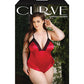 Curve Cleo Skirted Teddy w/Snap Crotch Red 3X/4X