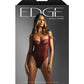 Edge Crotchless Underwire Mesh Teddy w/ Strappy Open Back - Burgundy L/XL