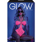 Glow Black Light Halter Bodysuit w/Open Sides Neon Pink S/M