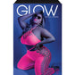 Glow Black Light Cropped Cutout Halter Bodystocking Neon Pink QN