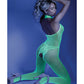 Glow Black Light Crotchless Bodystocking Neon Green O/S