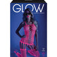 Glow Black Light Criss Cross Paneled Bodystocking Neon Pink O/S