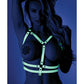 Glow Buckle Up Glow in the Dark Harness Top (Pasties & Choker Not Included) Light Blue O/S