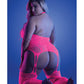 Glow Captivating Halter Bodystocking & G-String Neon Pink QN